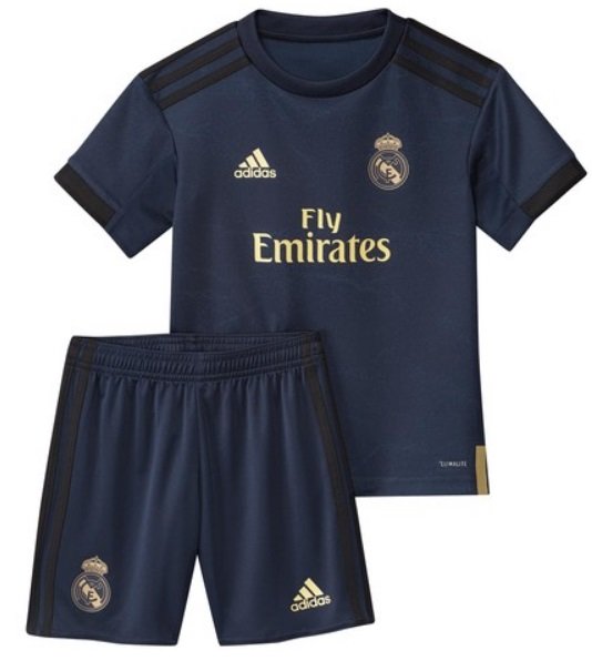 Kit infantil oficial Adidas Real Madrid 2019 2020 II jogador